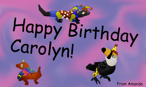 Happy birthday from Amanda