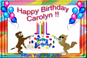 Happy birthday from Judy of Pine Cone Cattery
