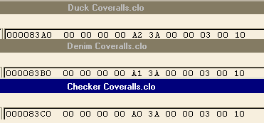 three coverall ID numbers