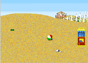 Further down the beach
